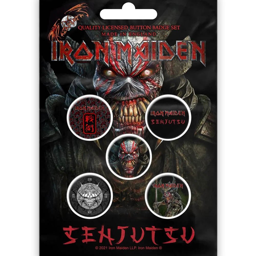 IRON MAIDEN アイアンメイデン (結成 50周年 ) - SENJUTSU / 5個セット / バッジ - PGS